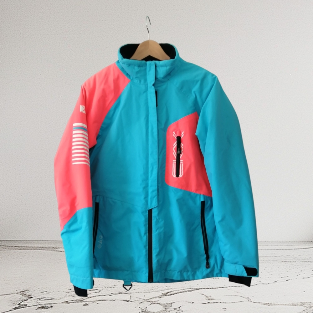 Vibrant Blue and Pink Ski Jacket S